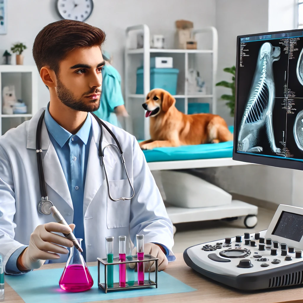 Diagnostic service in veterinary hospital